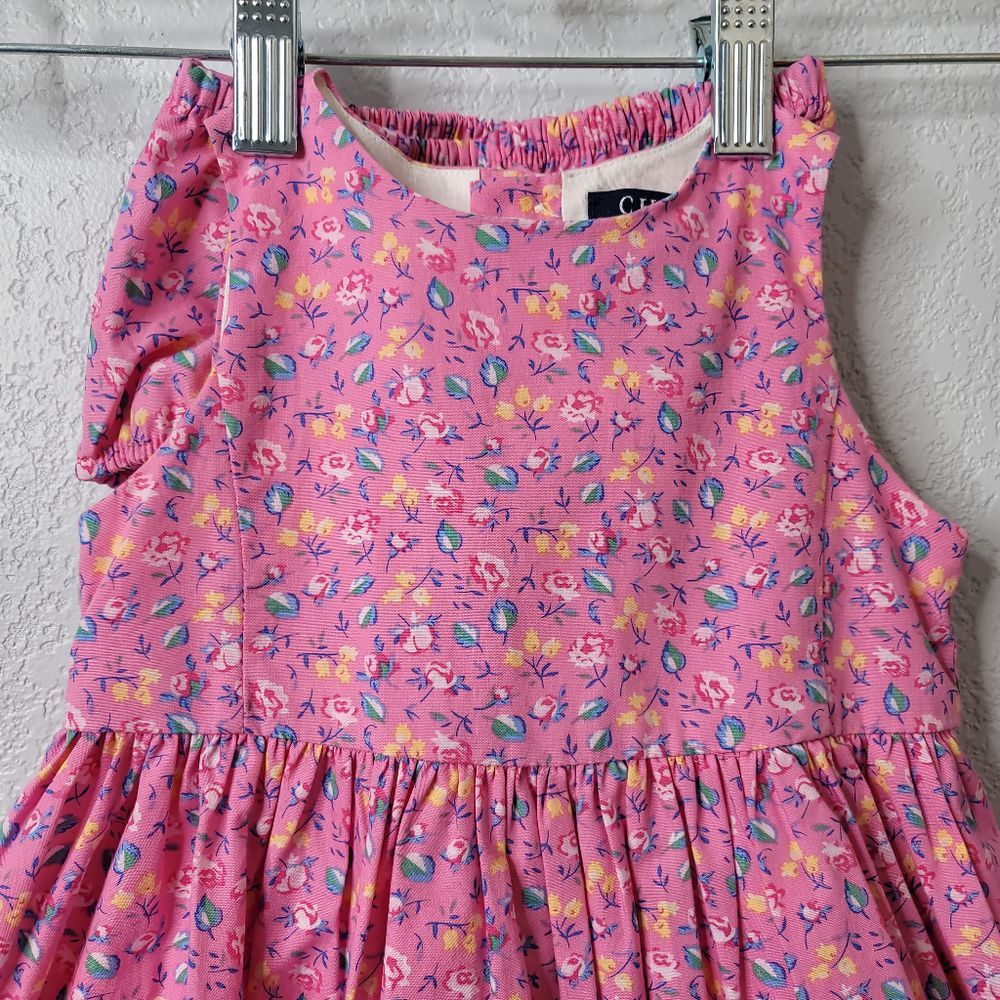 Chaps smocked frock dress with diaper cover chintz pattern NWOT